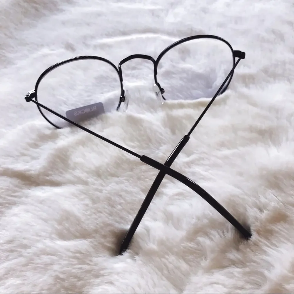 Mai Black Round Computer Blue Light Glasses